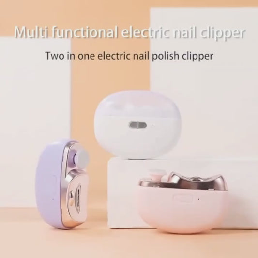 LED Electric Nail Trimmer - 2-in-1 Clipper & Polisher with Grinder, USB Rechargeable, Safe for All Ages